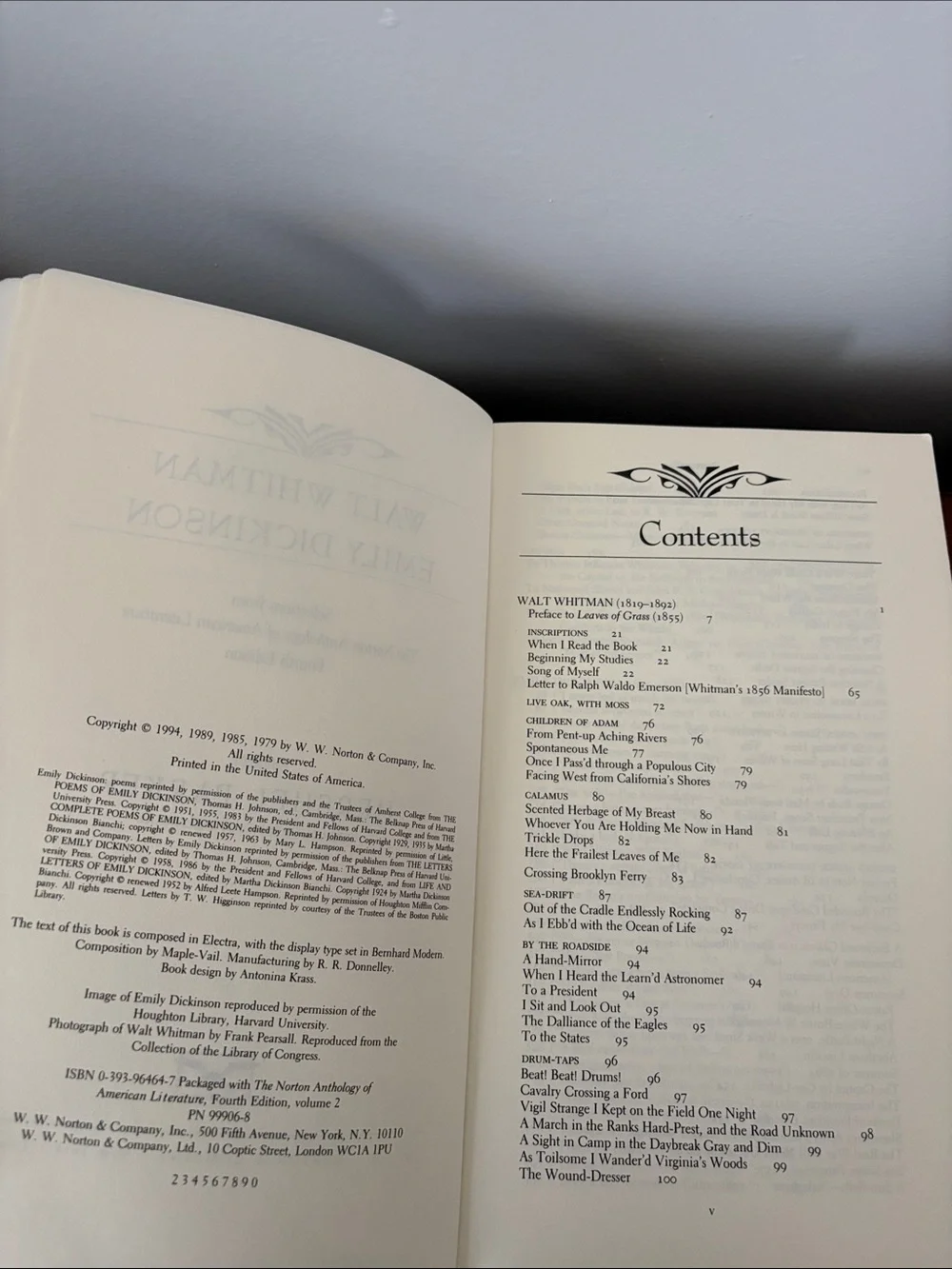 The Norton Anthology: Walt Whitman & Emily Dickinson - Softcover